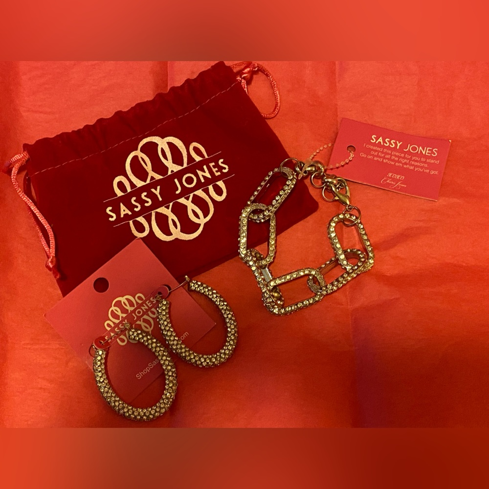 Sassy Jones Hoops and Bracelet Set